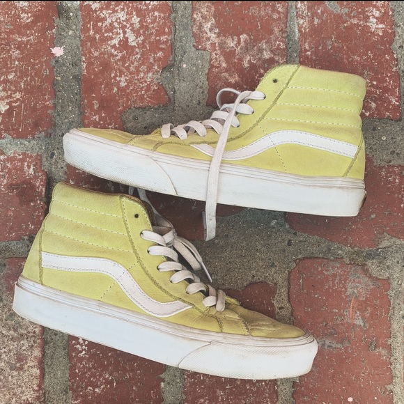 light yellow high top vans